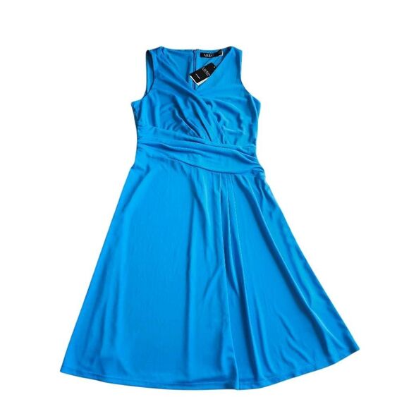 Lauren Ralph Lauren black label Sz 6 sleeveless jersey stretch dress in blaze oc - Picture 2 of 10